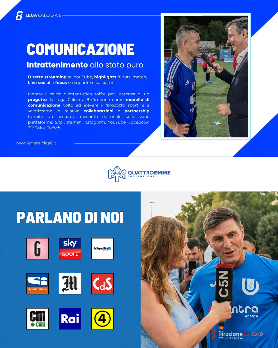 Comunicazione della Lega Calcio a 8 e rassegna stampa